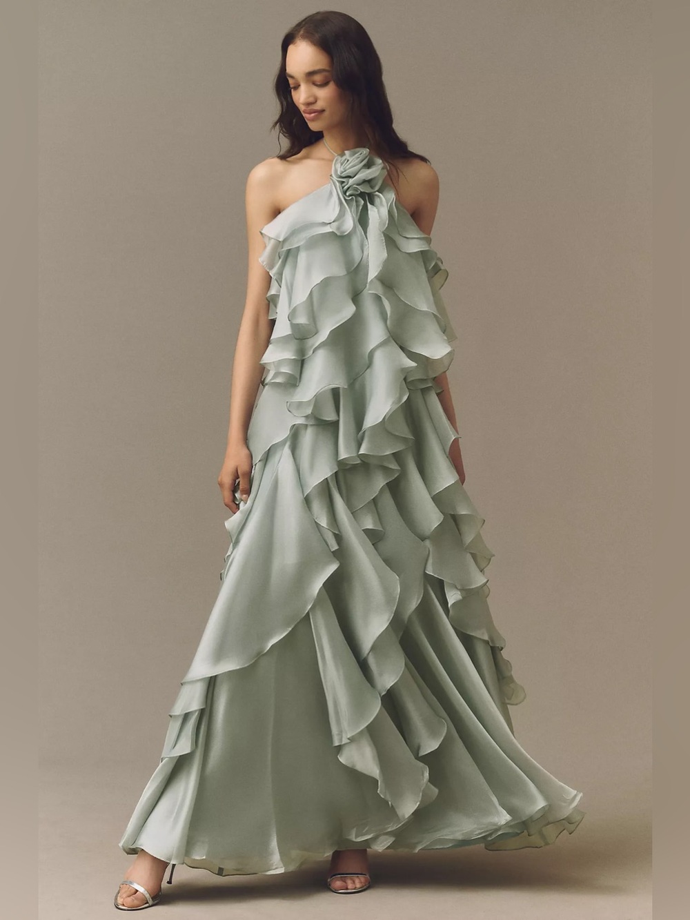 Mac Duggal Trapeze Halter Gown